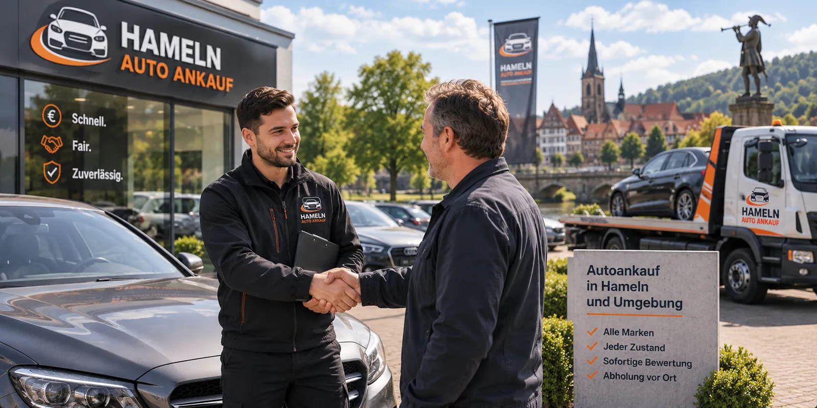 Fahrzeugübergabe beim Autoankauf in Hameln